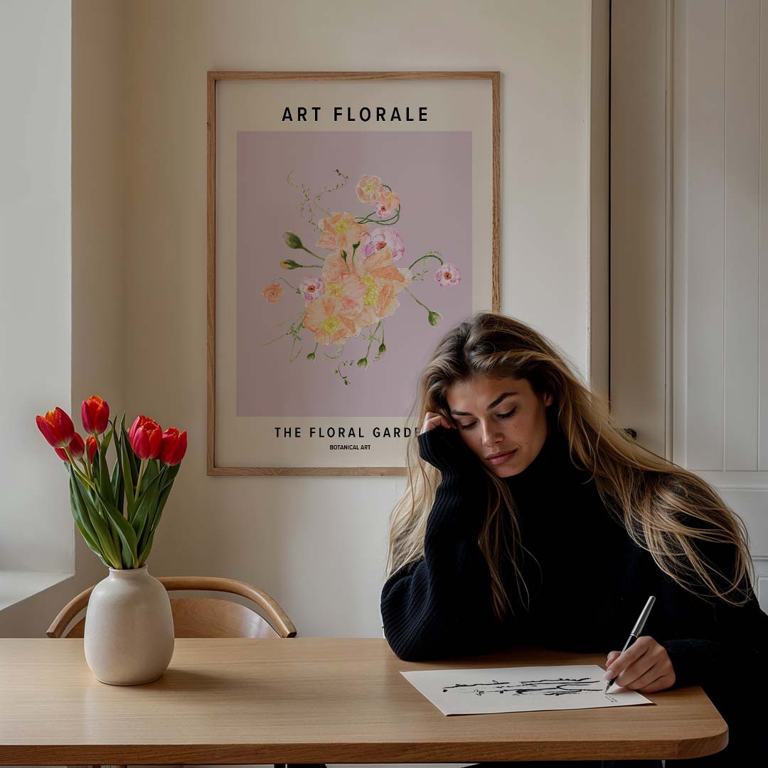 Bloemenpracht – staande muurposter met boheme uitstraling
