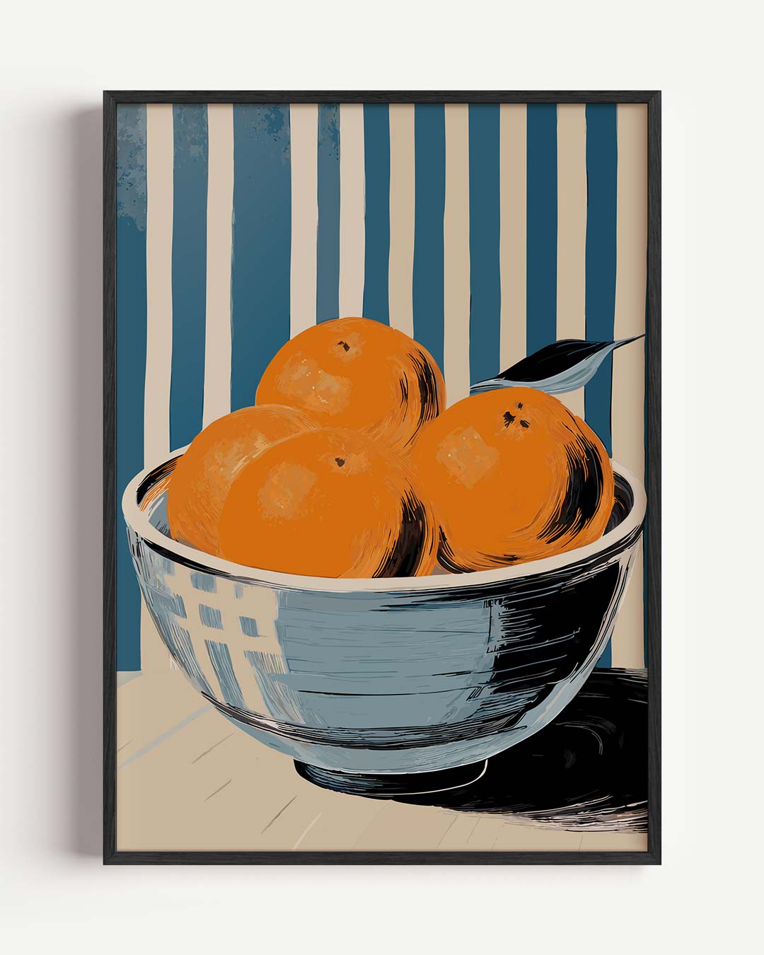 Retro Mandarijnen Stilleven – Popart en Streetart portret poster als wanddecoratie