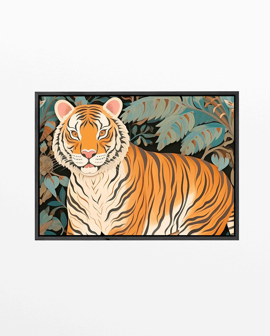 Tijger in jungle – liggend wanddecoratie kunstwerk