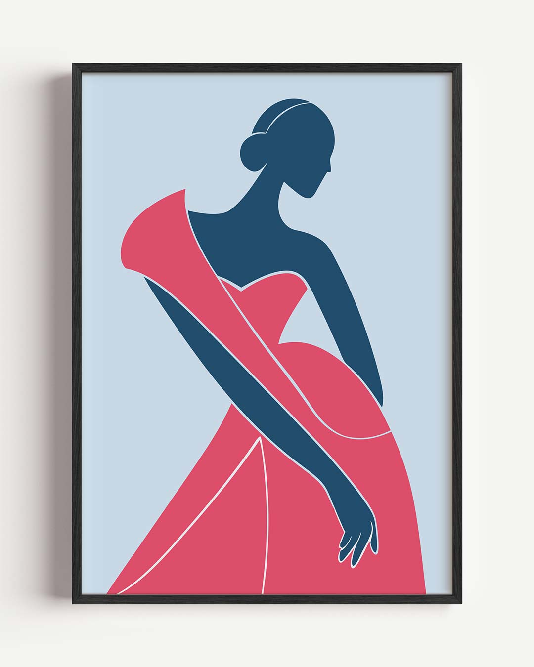 Elegante Vrouwelijke Silhouet – Popart en Streetart portret poster als wanddecoratie