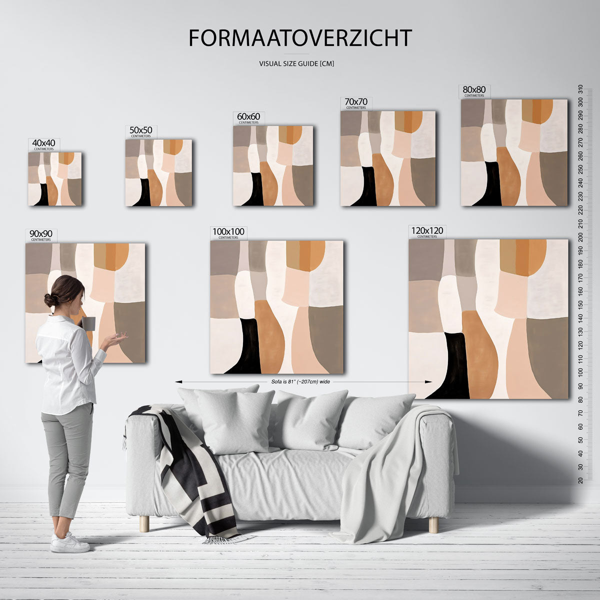 Abstracte vormen – vierkante muurposter met abstracte vormen