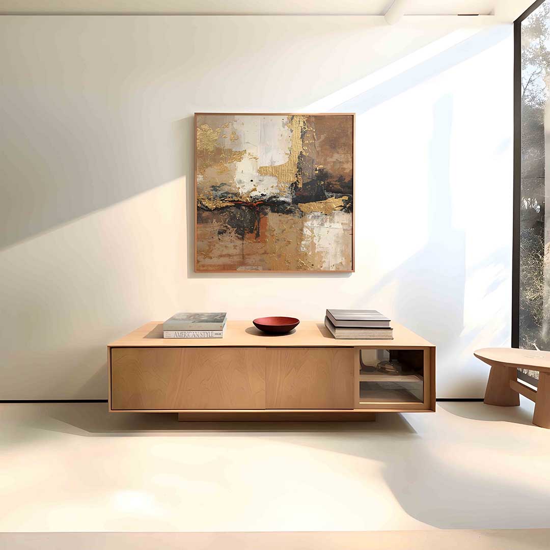 Gelaagde abstracte textuur – vierkante abstracte textuur wanddecoratie van WallArtistic