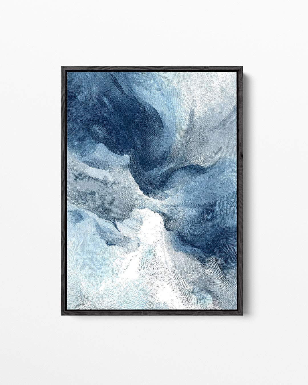 Dynamische blauwe vormen – staand wanddecoratie kunstwerk