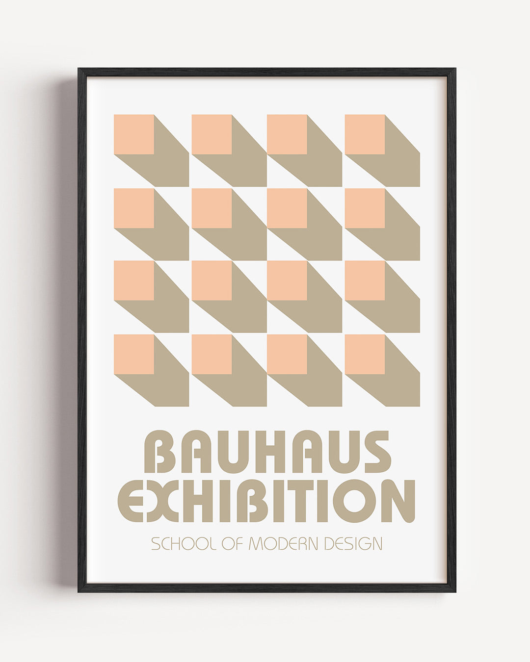 Vorm en schaduw – staande Bauhaus poster als wanddecoratie