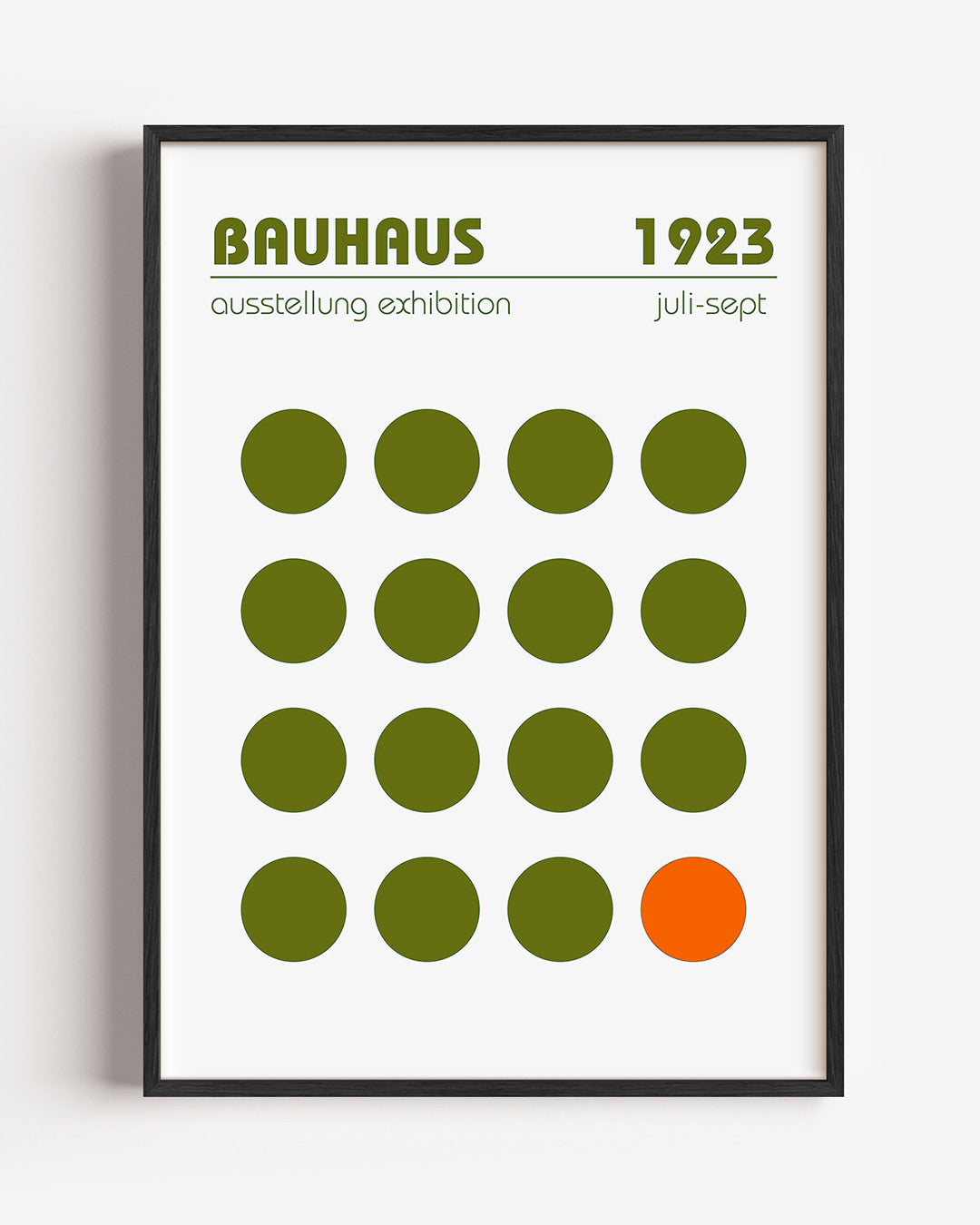 Cirkelpatroon en contrast – staande Bauhaus poster als wanddecoratie