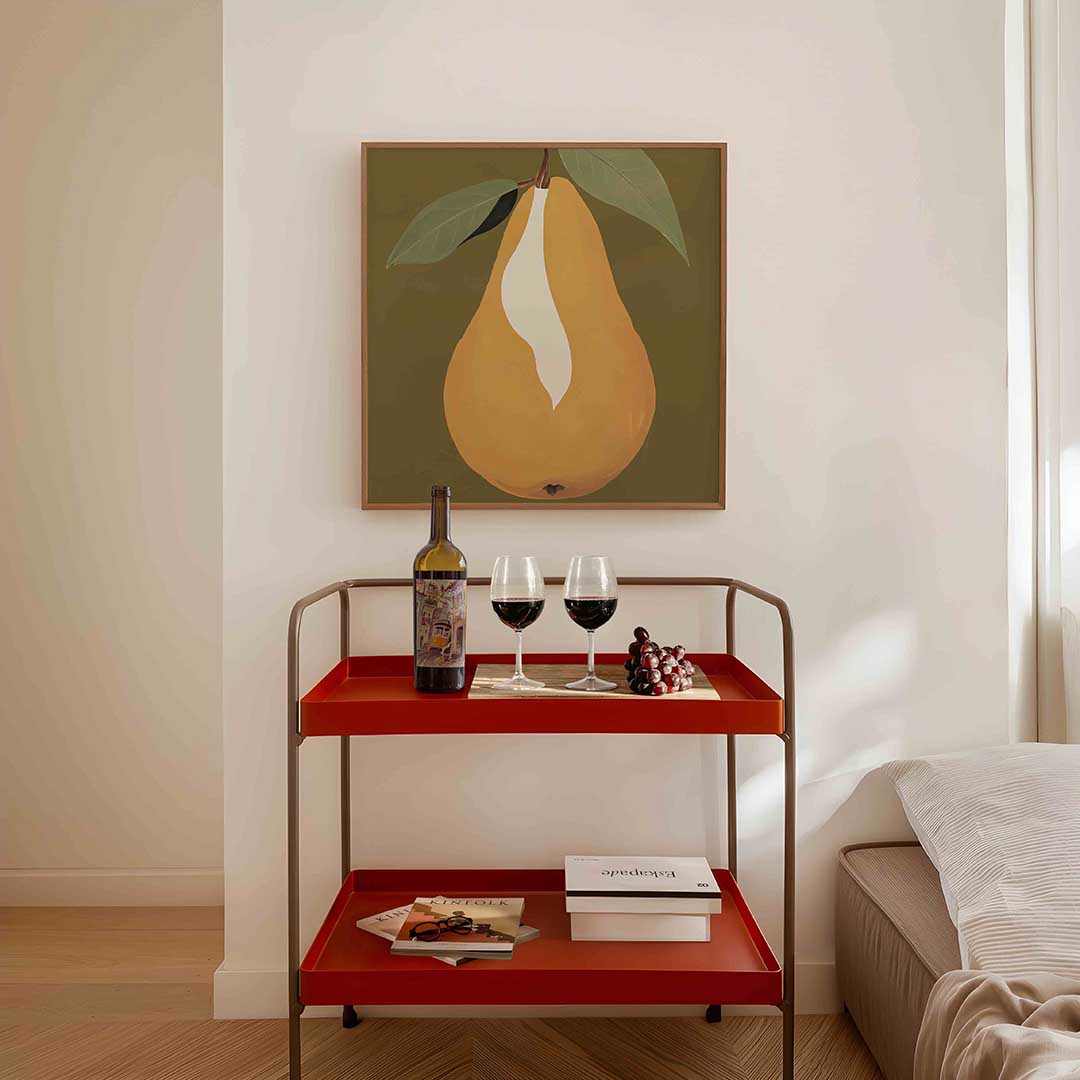 Grote peer – vierkante keuken wanddecoratie van WallArtistic
