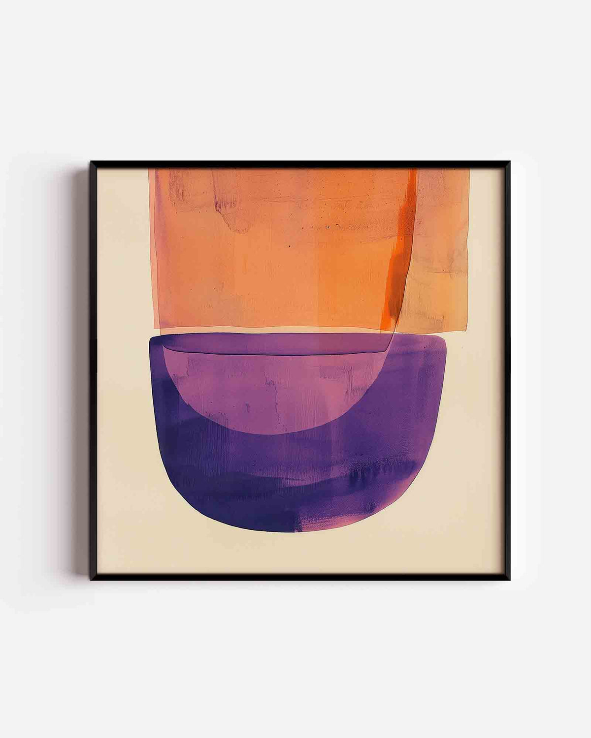 Oranje en paarse vormen – design vierkante poster als wanddecoratie