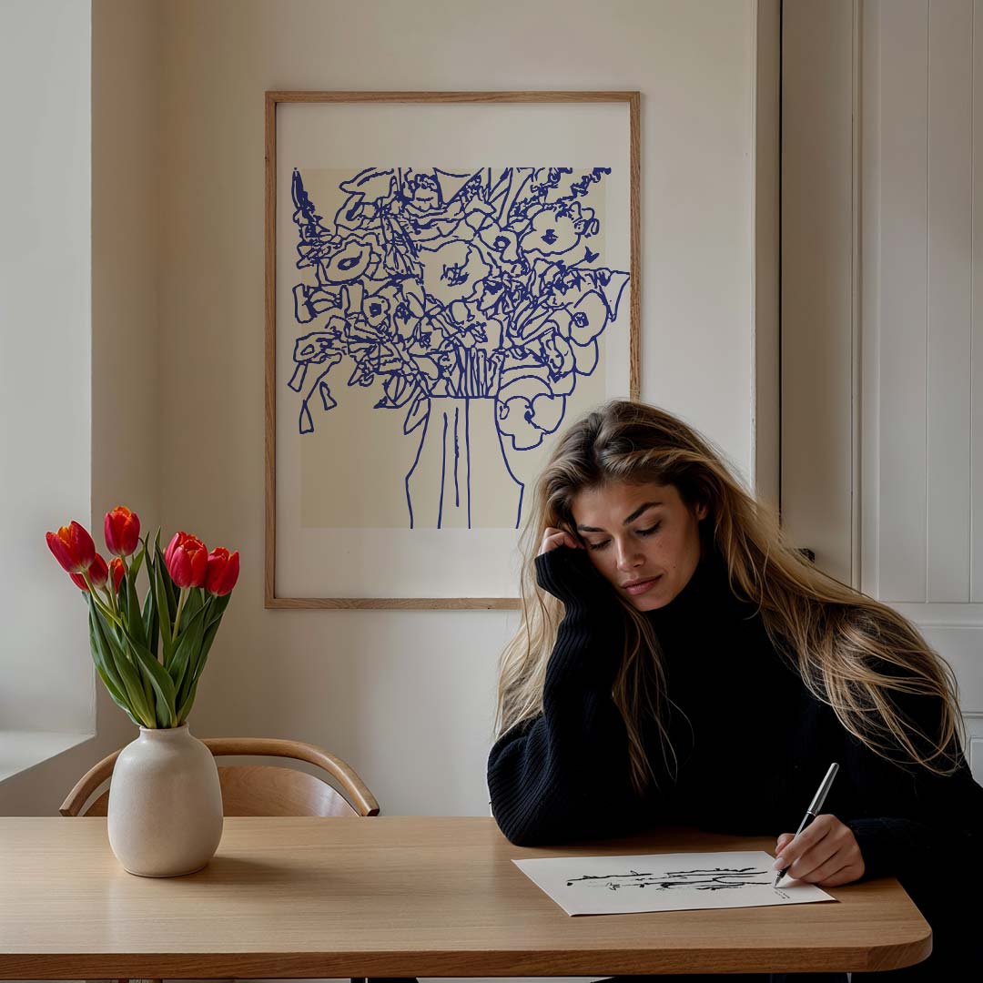 Bloemenpracht – culinaire wandkunst als portret poster
