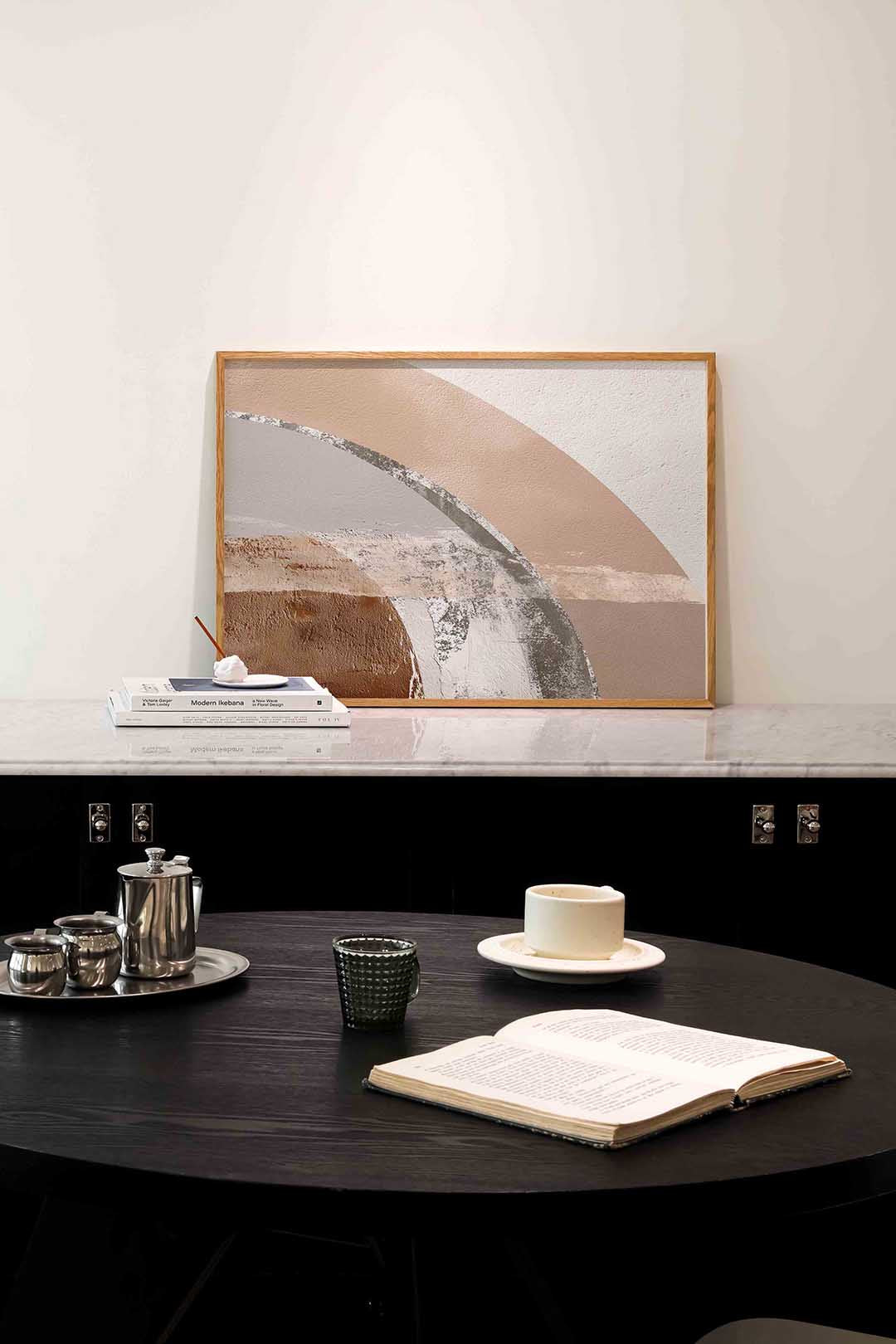 Abstracte vormen – abstracte poster in liggend formaat