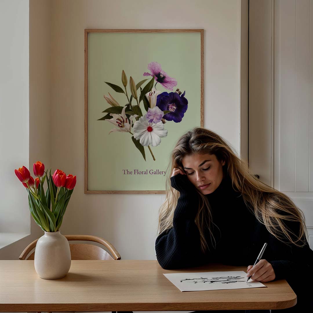Bloemenpracht – staande muurposter met tekst en typografie