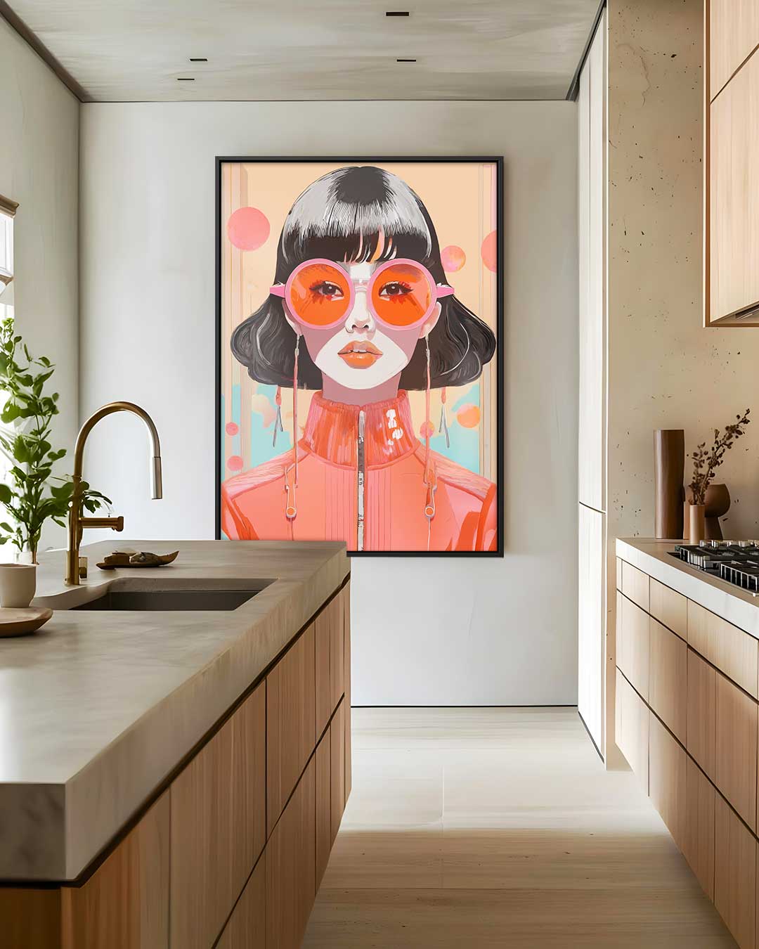 Retro Pop Art Portret – modern portret kunstwerk van WallArtistic