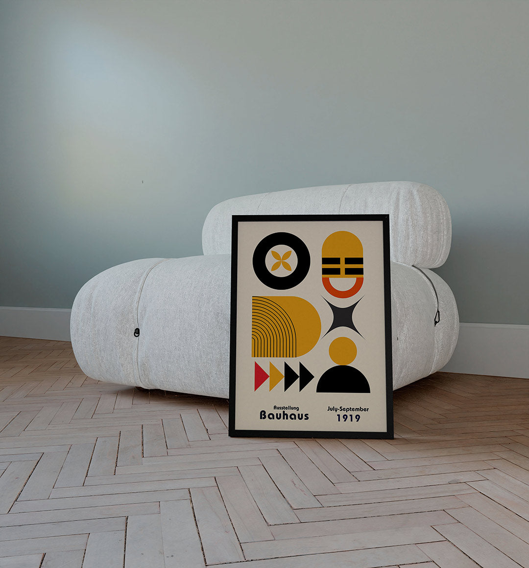 Vormen en vlakkenspel – staande Bauhaus poster voor aan de muur