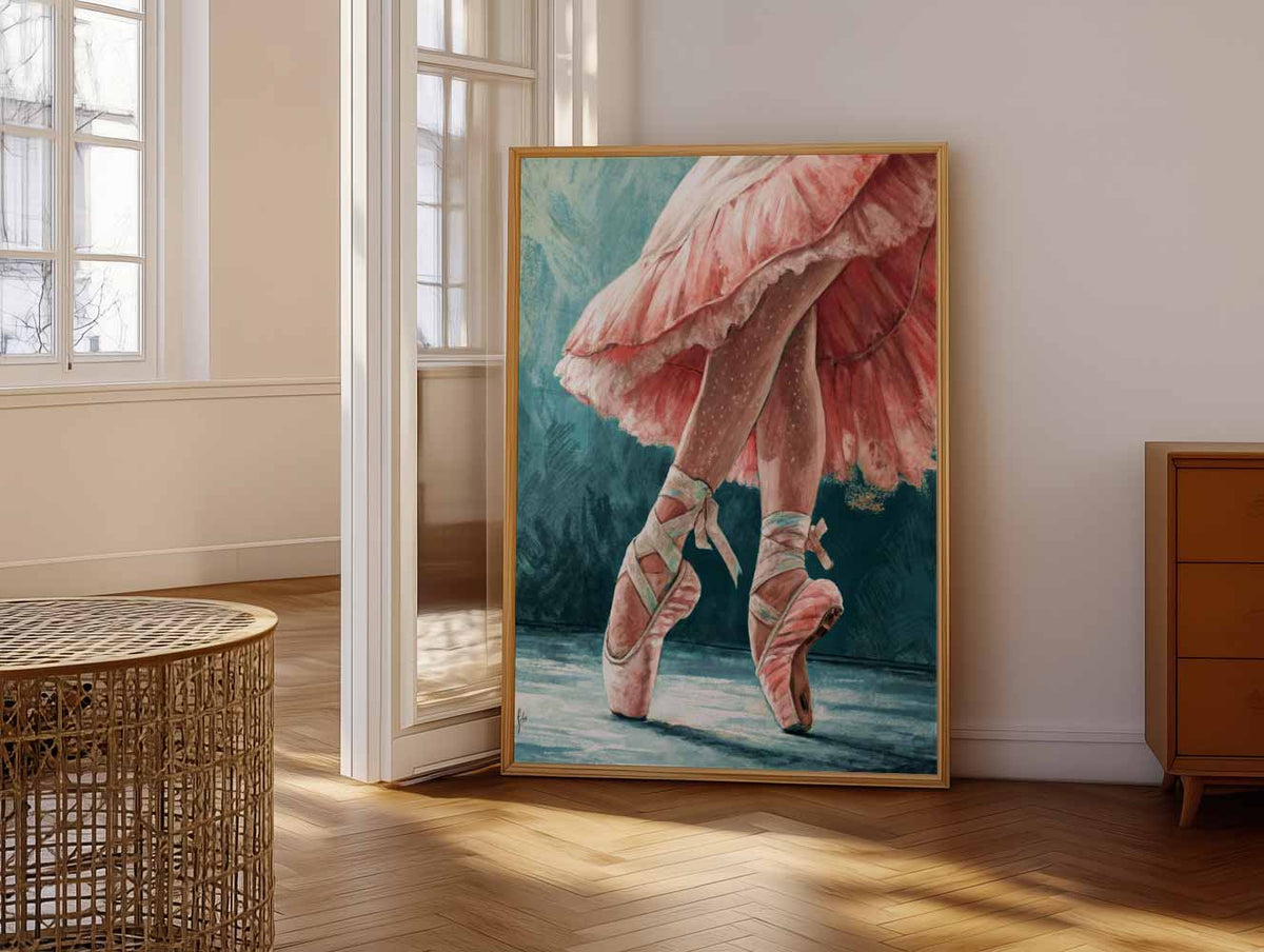 Elegante Balletschoenen – vrolijke paasillustratie als portret poster