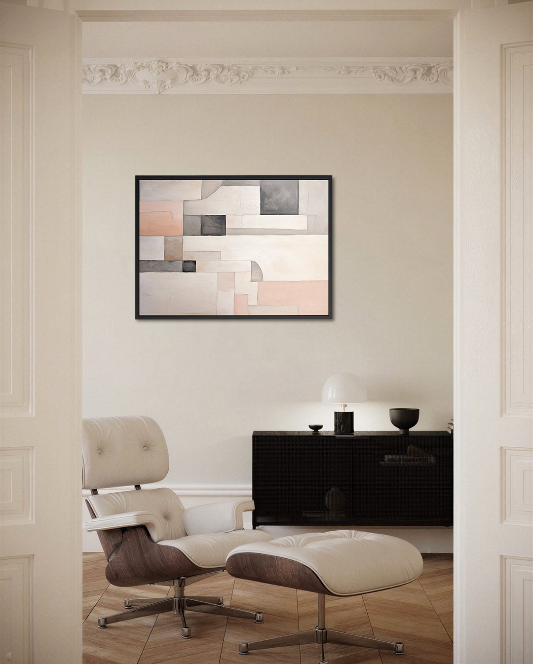 Geometrische vormen compositie – Geometrische – liggende wanddecoratie