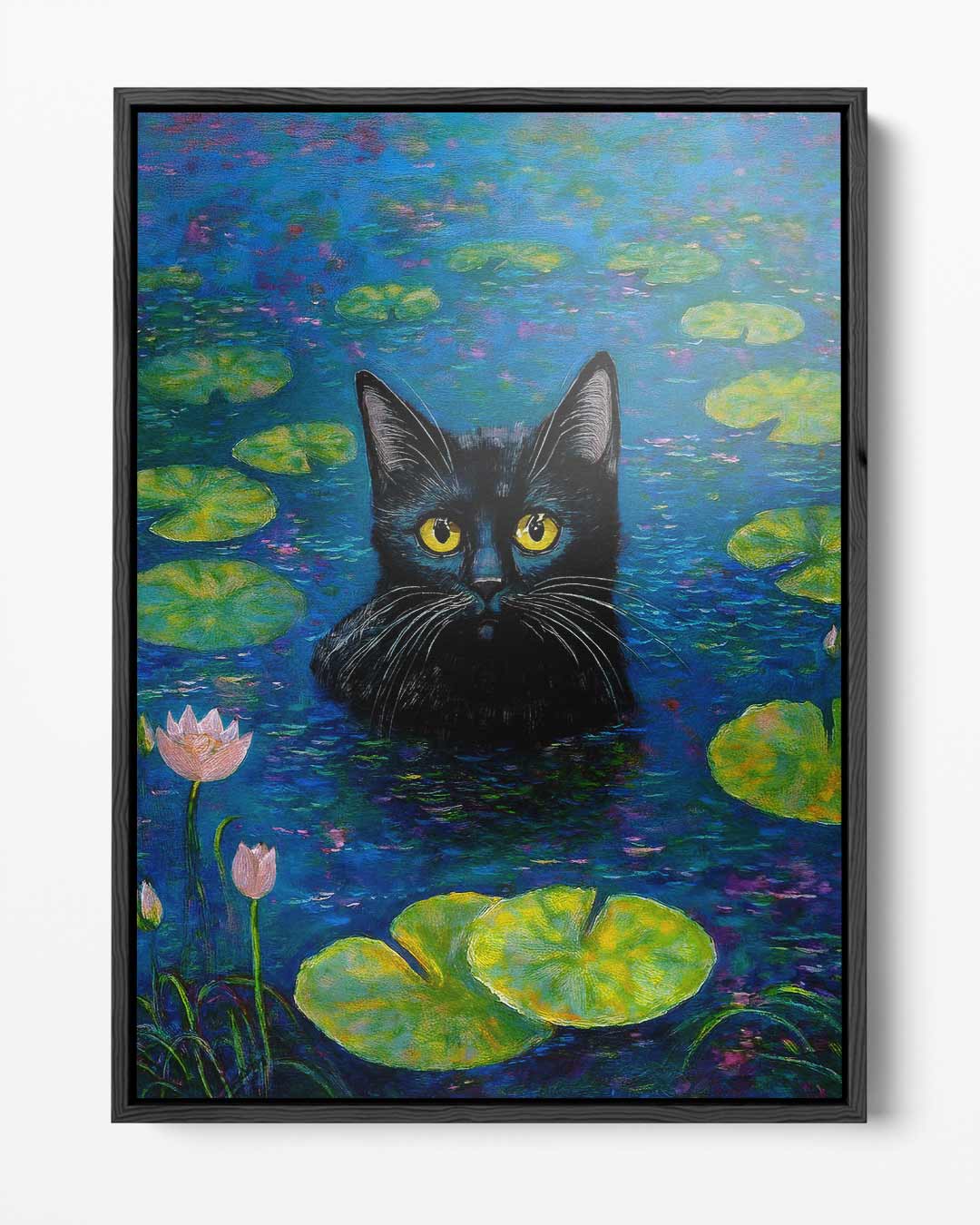 Gatto tra le ninfee Opera d'arte