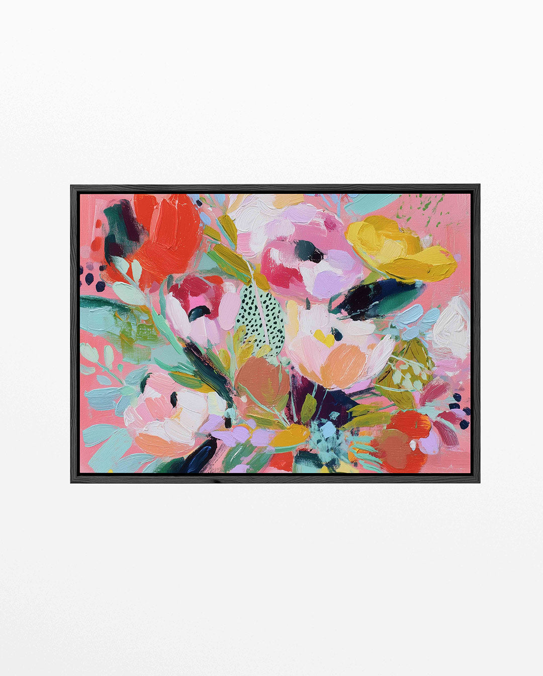 Kleurrijke bloemenexplosie – Bloemenexplosie – liggend bloemen kunstwerk