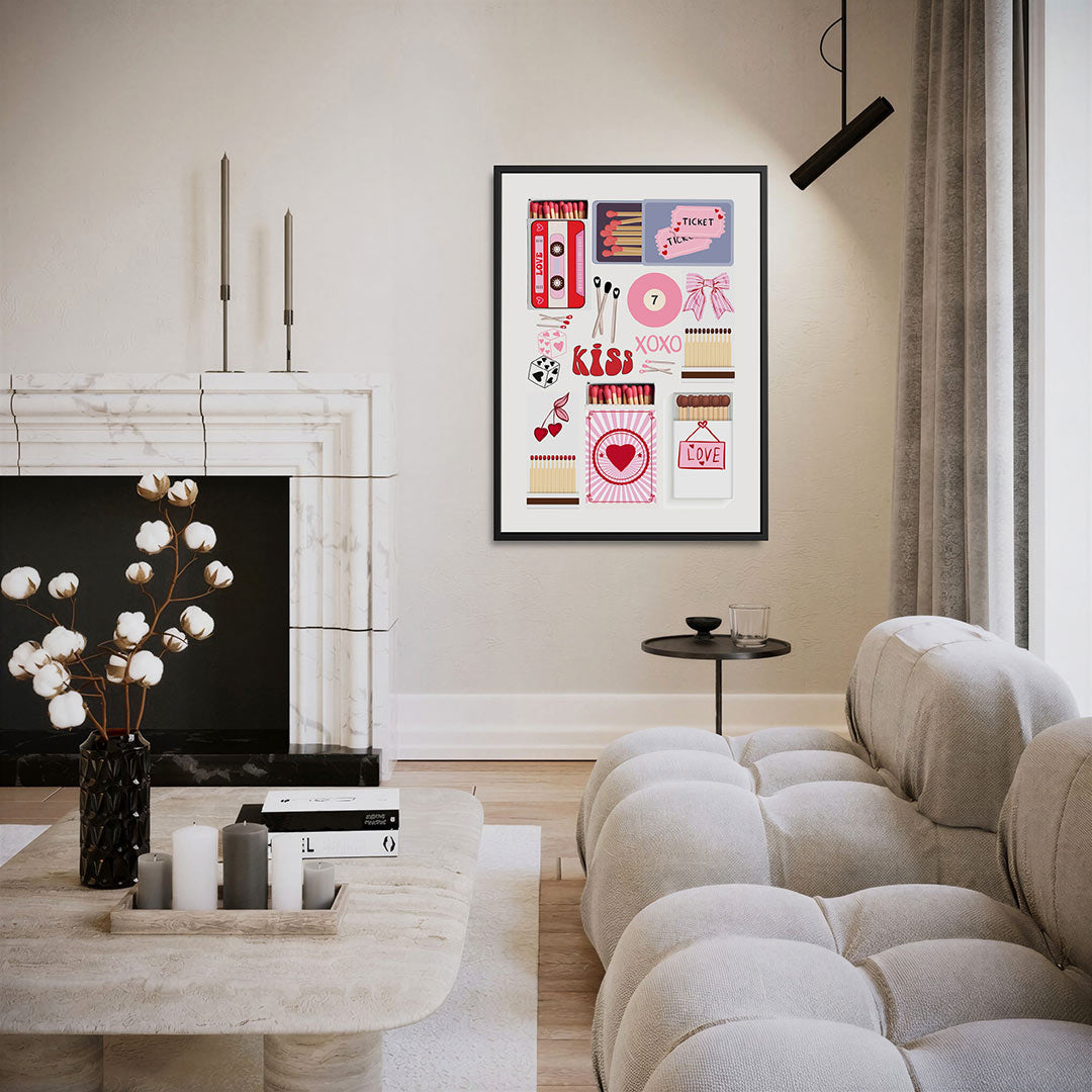 Speelse elementen – staand wanddecoratie kunstwerk