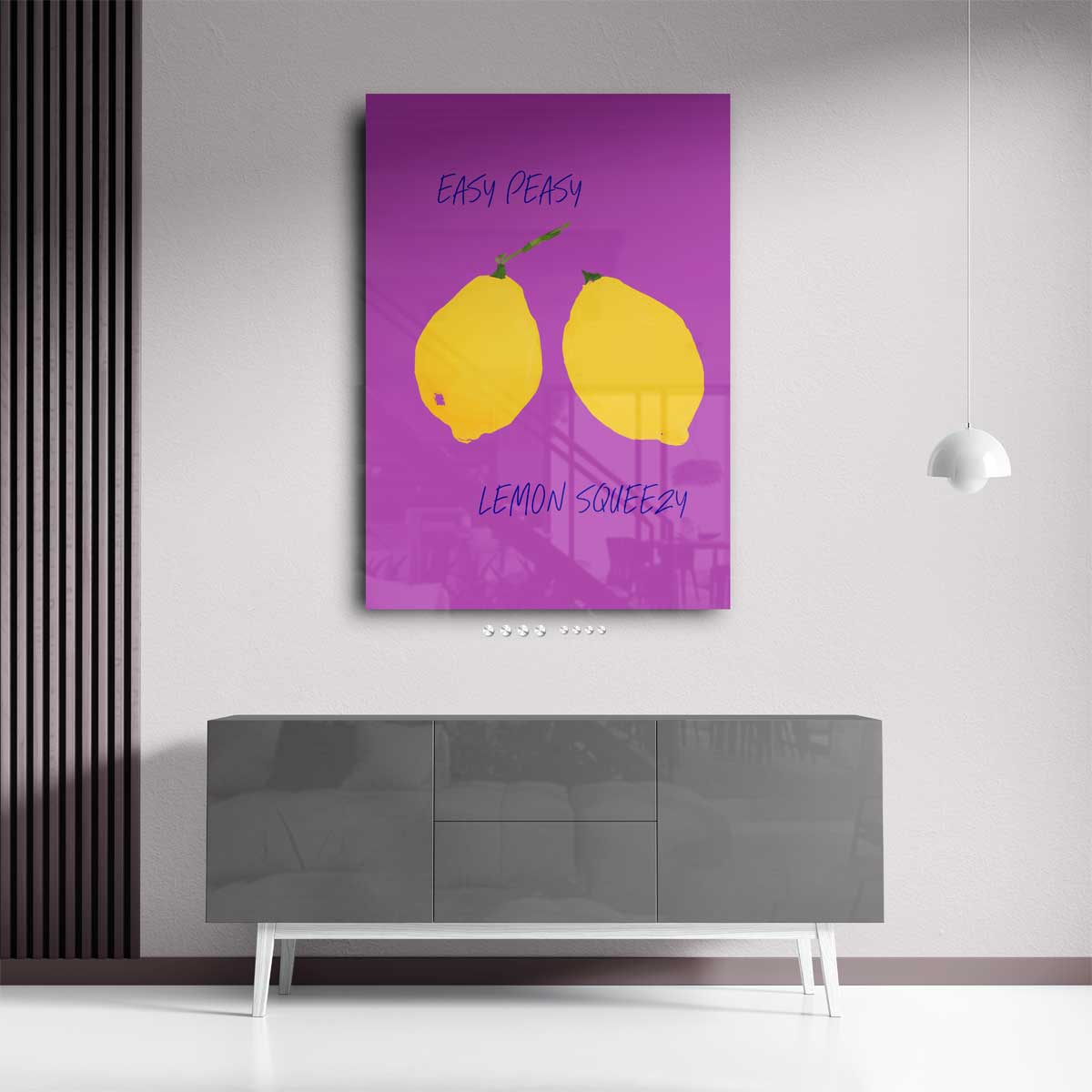 Easy Peasy Lemon Squeezy Poster – kunstwerk met zwarte baklijst