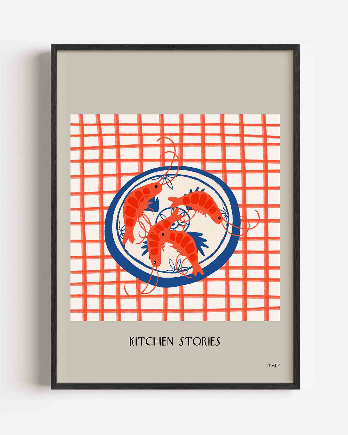 Garnalen op bord – Slow Living portret poster als wanddecoratie