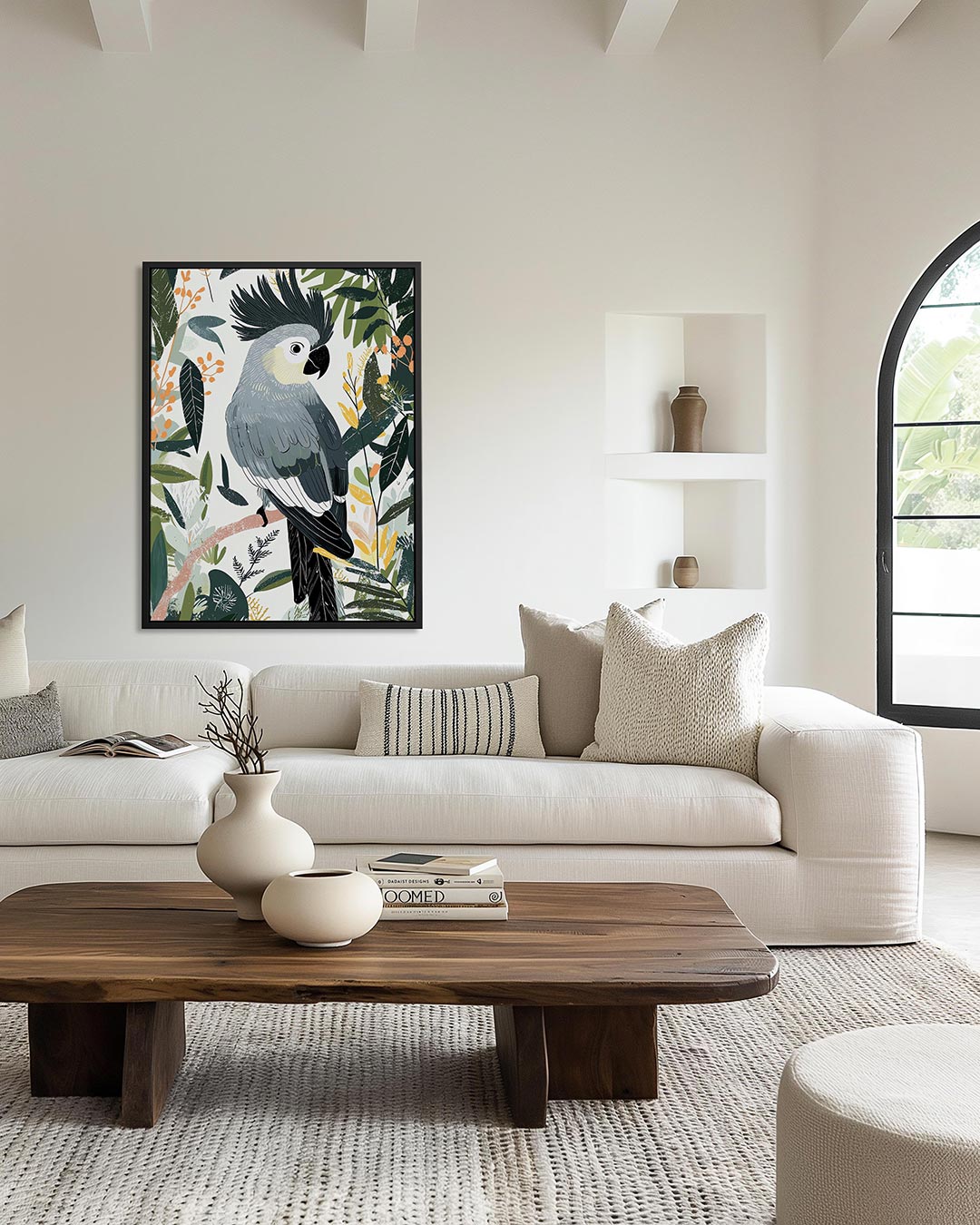 Vogels en bladeren – staand wanddecoratie kunstwerk