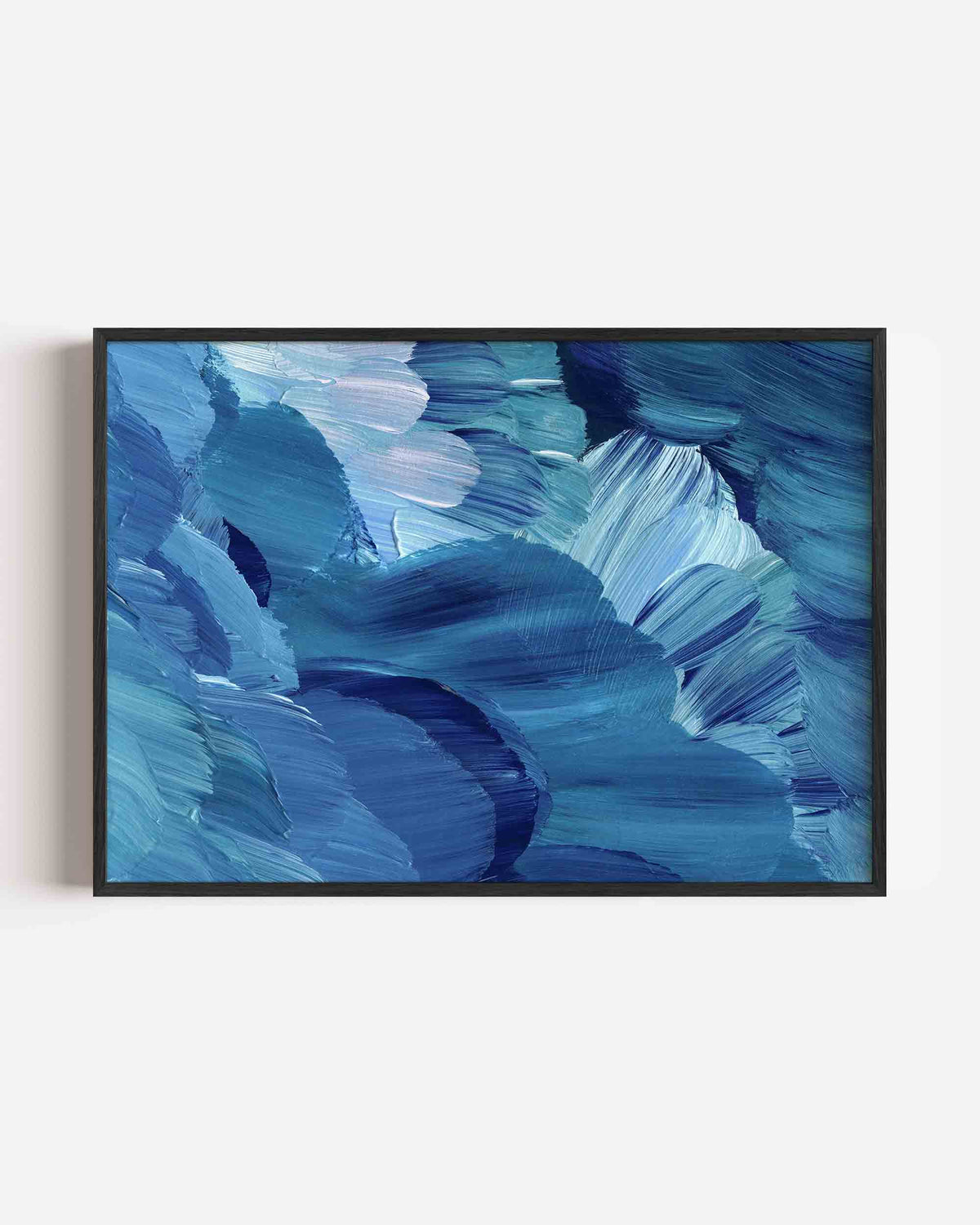 Blauwe penseelstreken – schilderkunst landscape poster als wanddecoratie