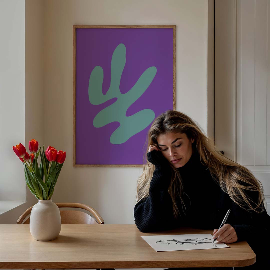 Modern Vormen Spektakel – staande muurposter met kleurrijke abstracte vormen