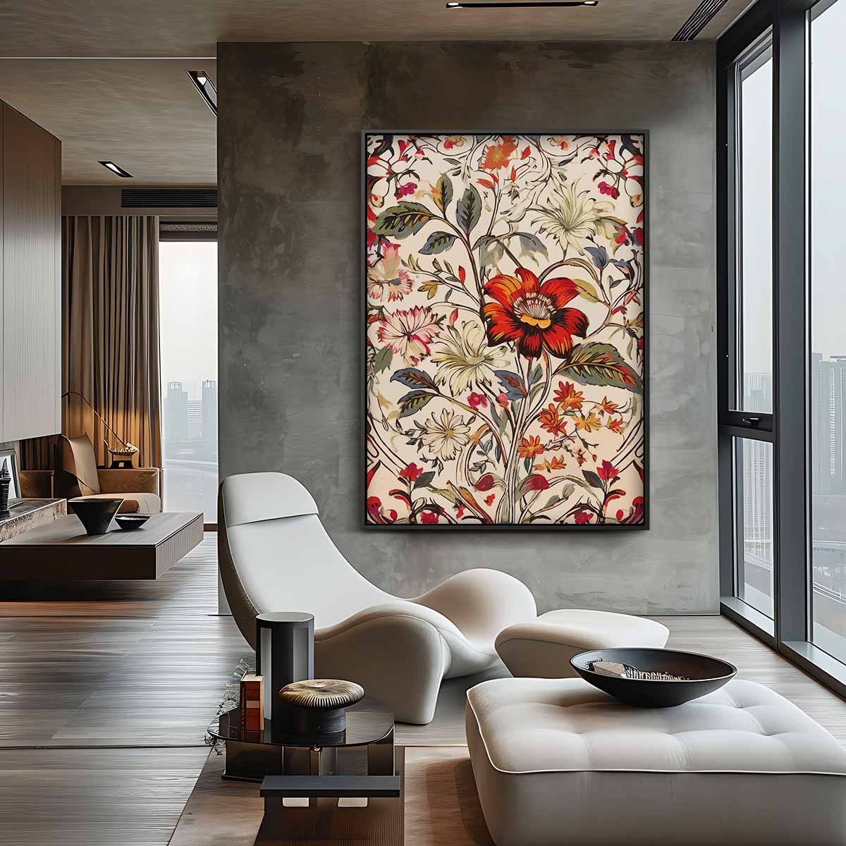 Bloemenpracht op Canvas – canvas wanddecoratie in portret formaat