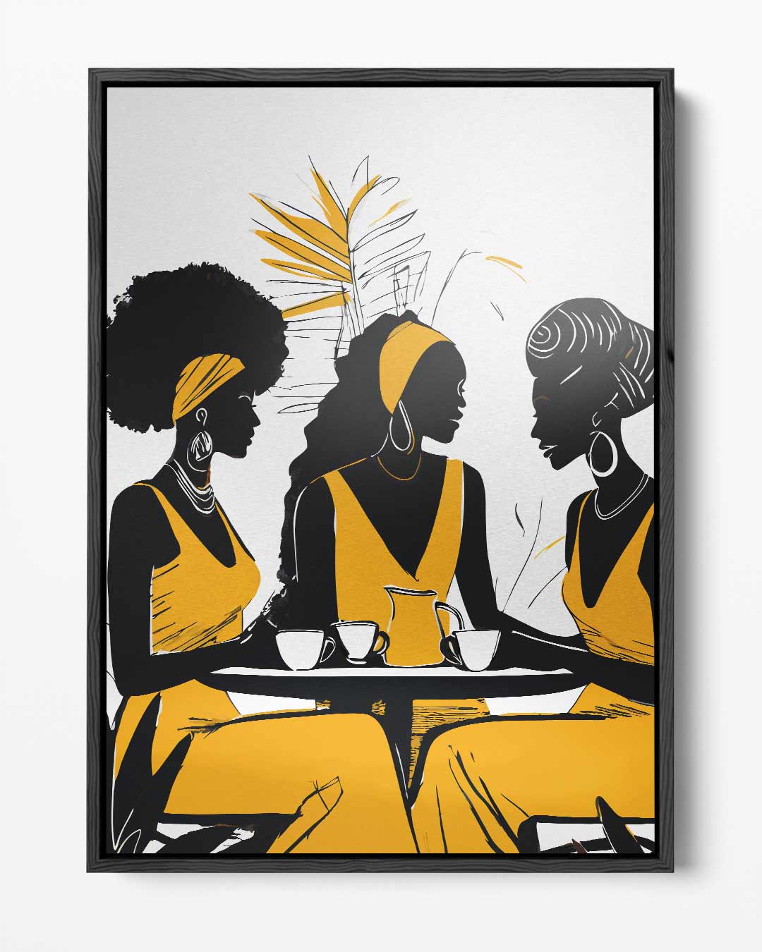 Vriendinnenkoffie – portret kunstwerk als wanddecoratie