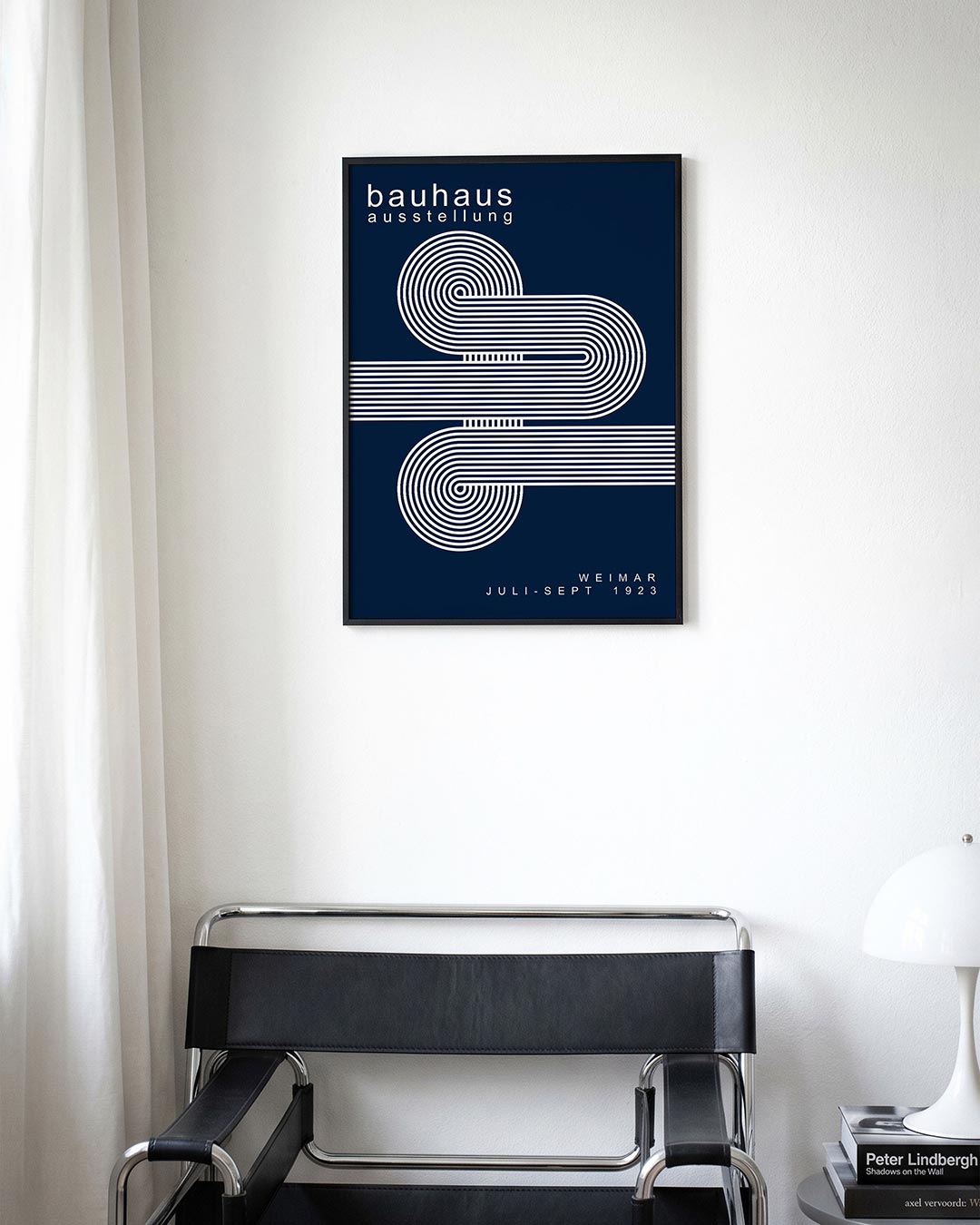 Lijnenspel en cirkel – moderne Bauhaus wandkunst als poster