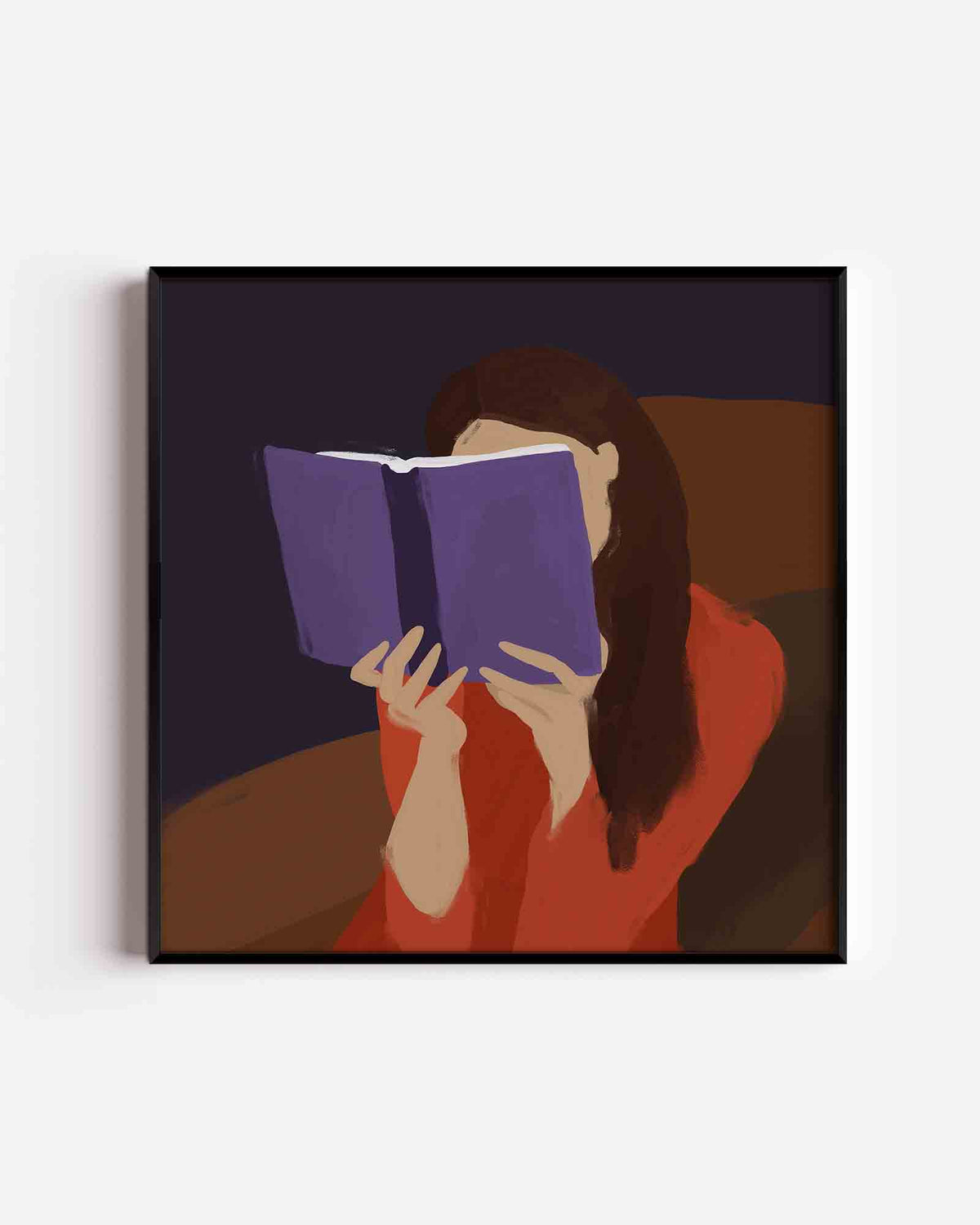 Lezende vrouw – kleurrijke illustratie poster als wanddecoratie