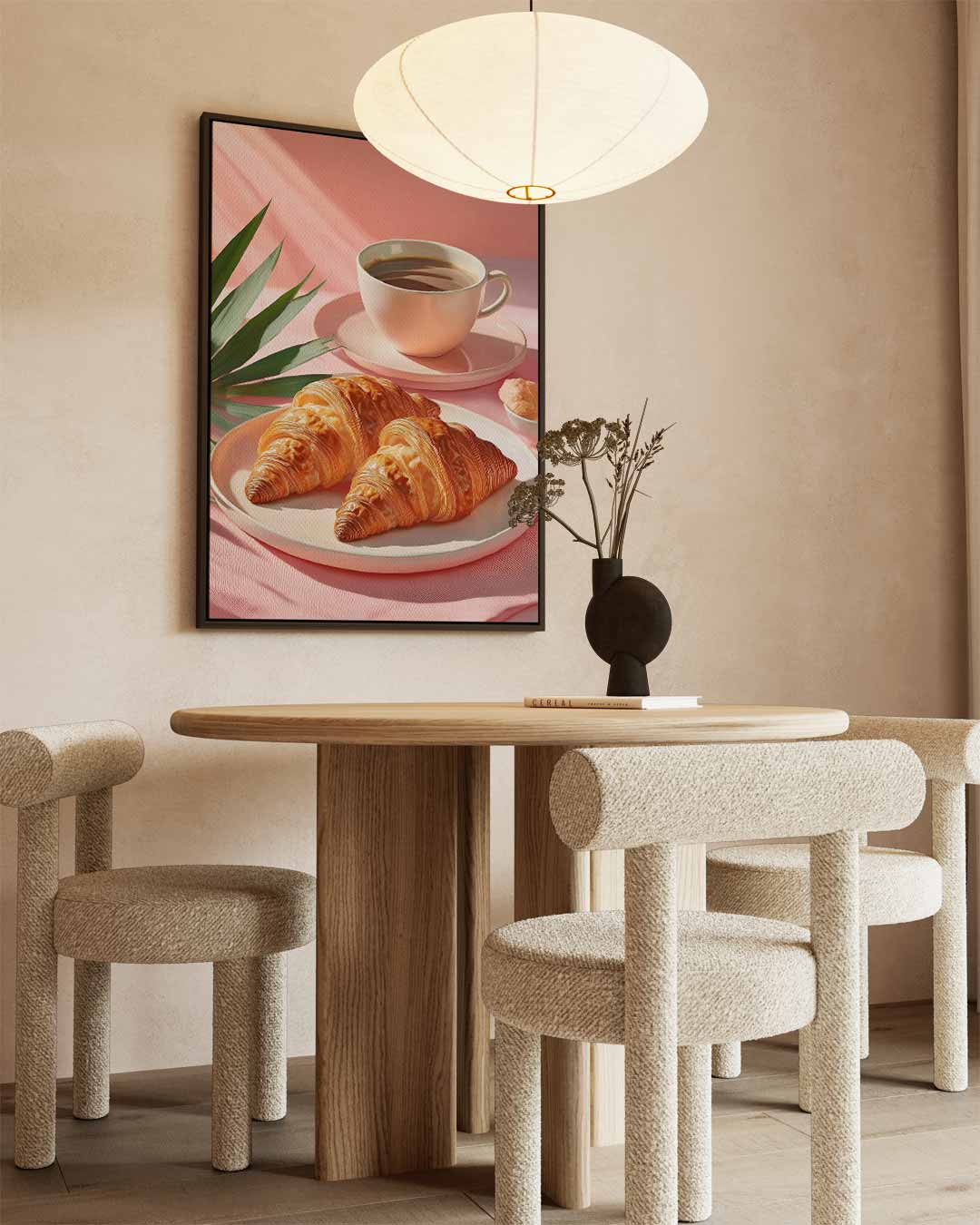 Croissant Serenade – canvas wanddecoratie in portret formaat