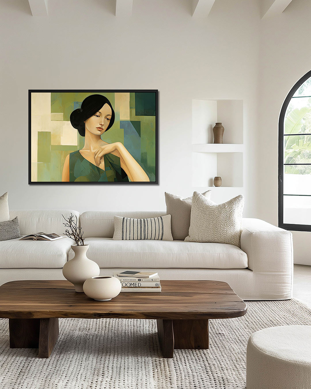 Vrouwelijk portret – Portret kunstwerk – wanddecoratie in interieur