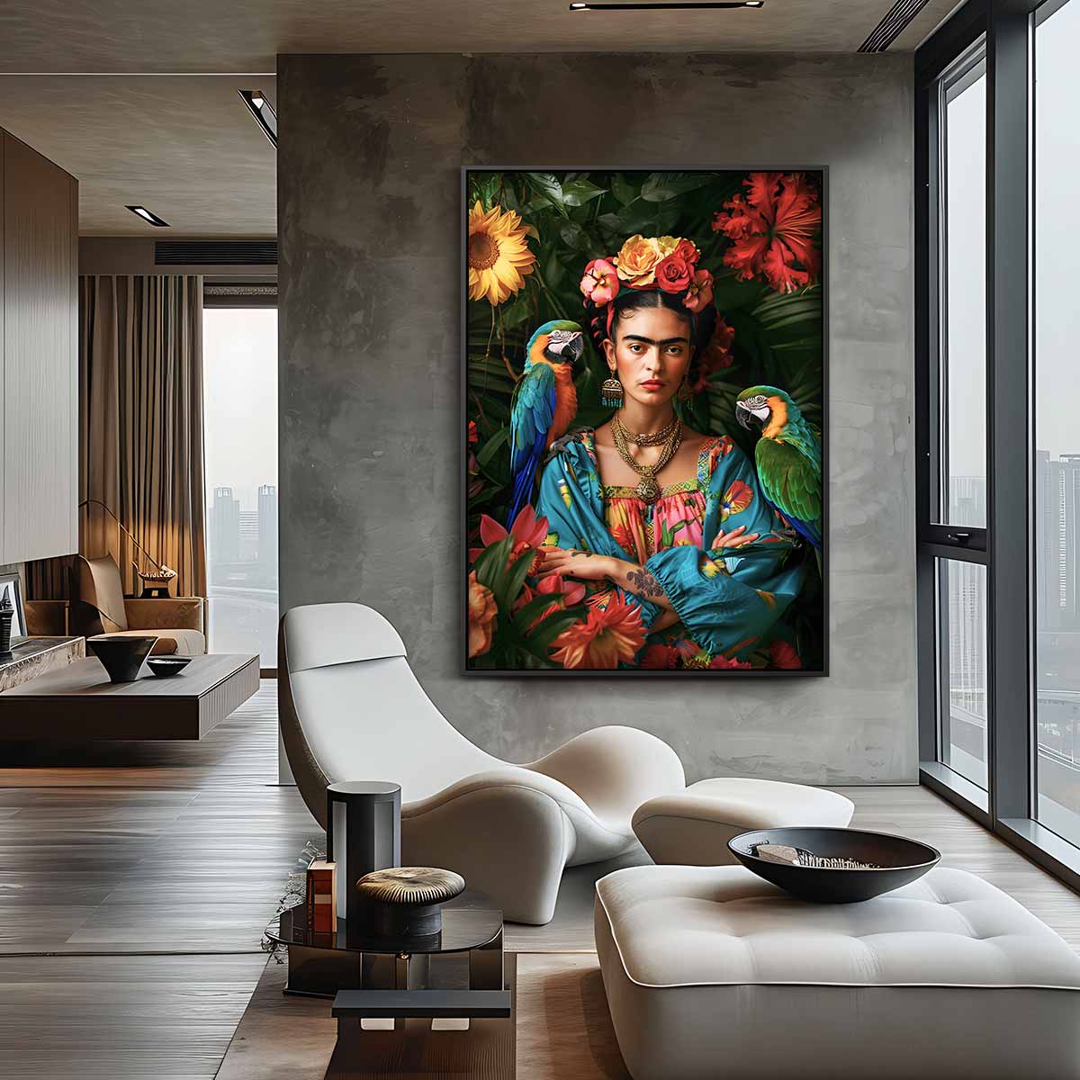 Tropische Vibes Portret – dibond wanddecoratie in staand formaat