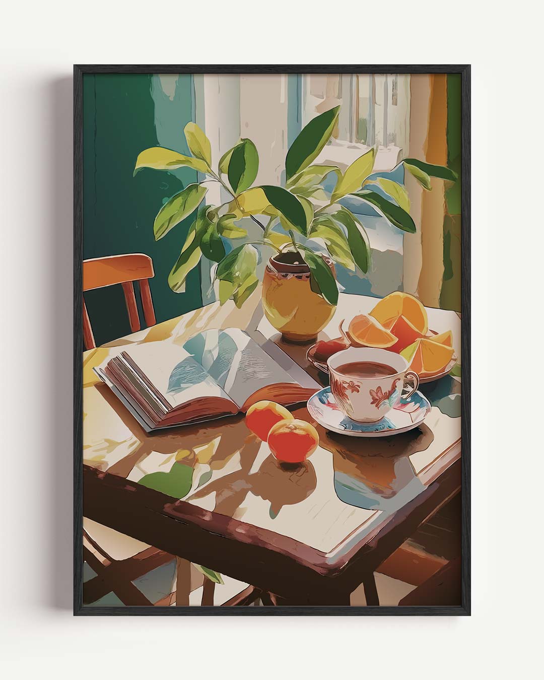 Gezellige Ochtendmomenten – keuken portret poster als wanddecoratie