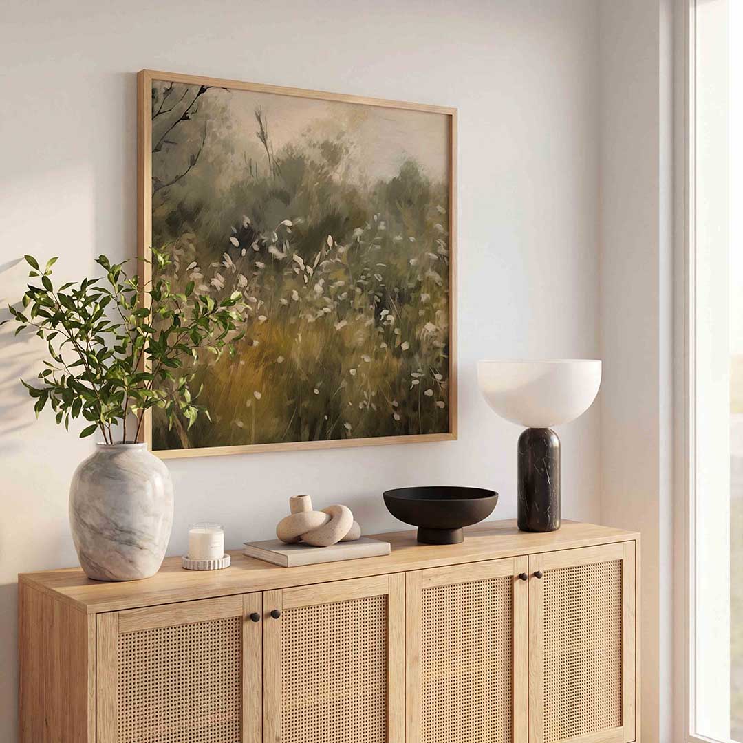 Wilde bloemen – kleurrijke poster in vierkant formaat