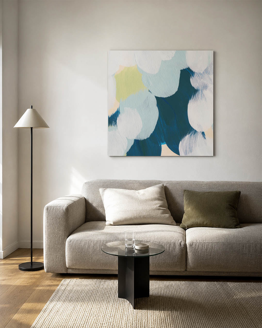 Vloeiende kleurencompositie kunstwerk – detailweergave – dit kunstwerk toont een dynamisch spel van vloeiende vormen en
