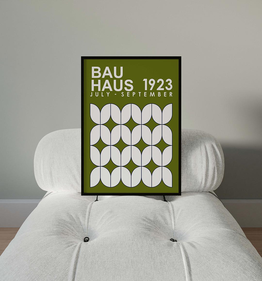 Vormritme en kleur – moderne Bauhaus wandkunst als poster