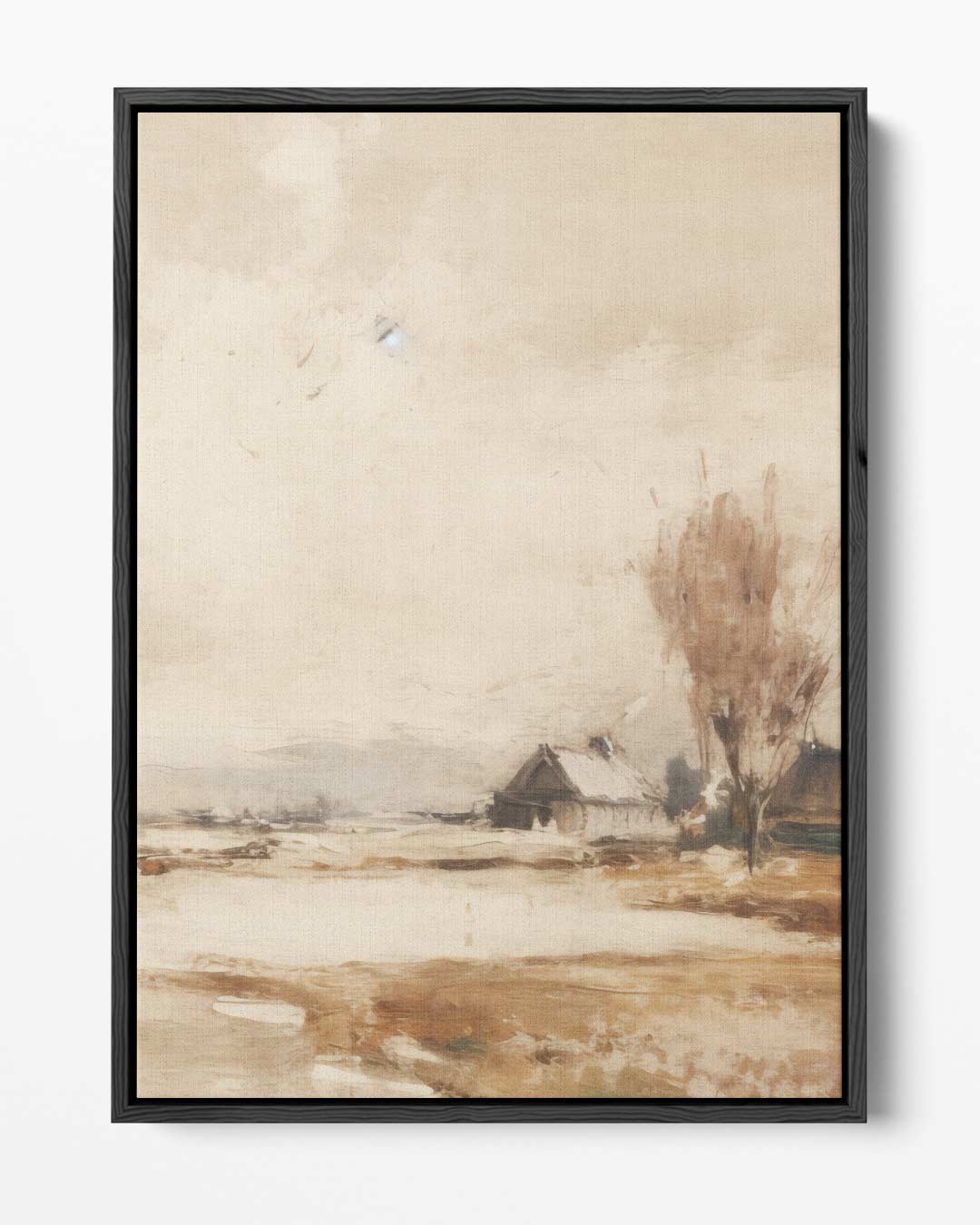 Winterlandschap met Boerderij – portret kunstwerk als wanddecoratie