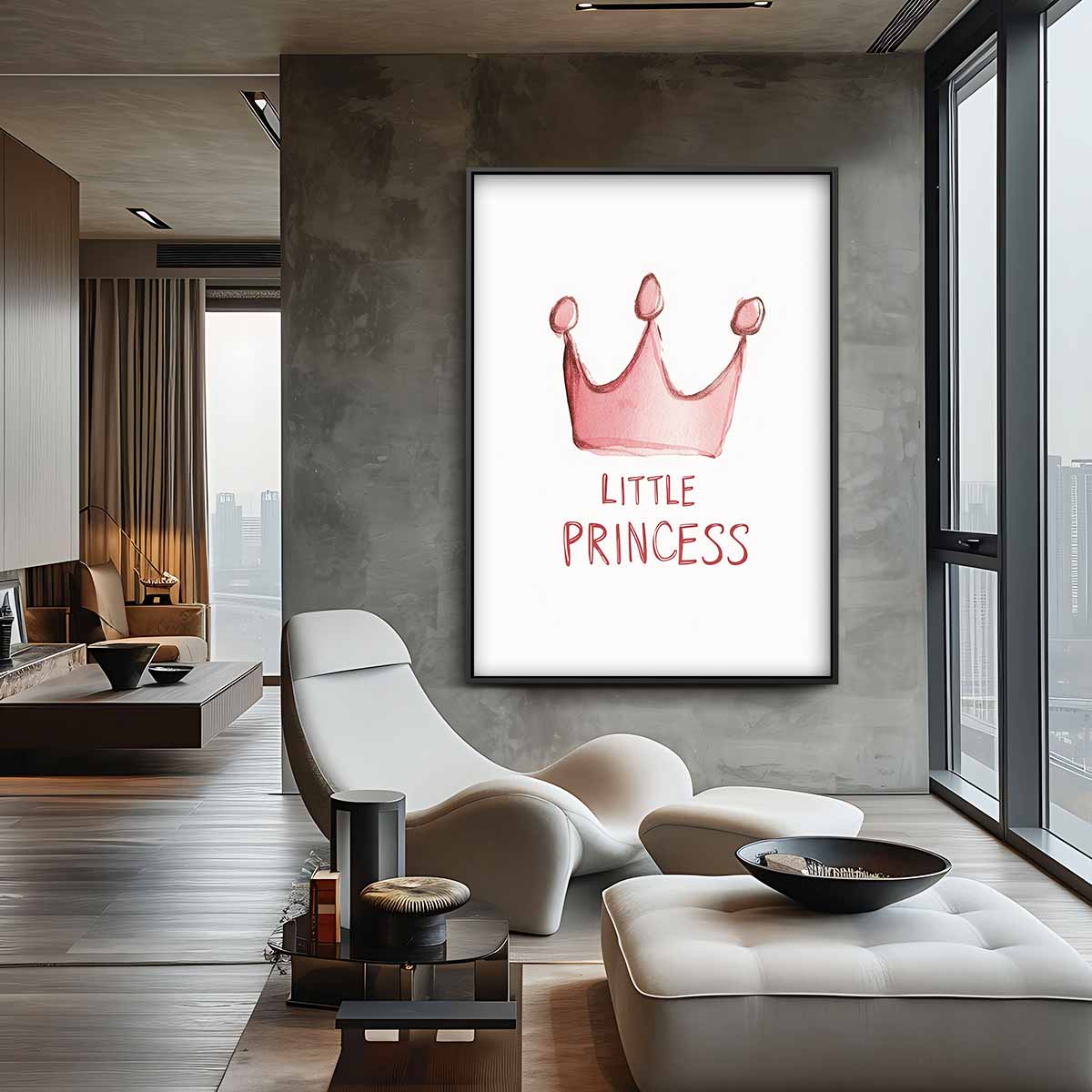 Kleine Prinses Kroning – canvas wanddecoratie in portret formaat