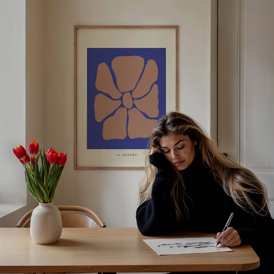 Bloemenpracht in La Bohème Stijl – bloemen poster in staand formaat