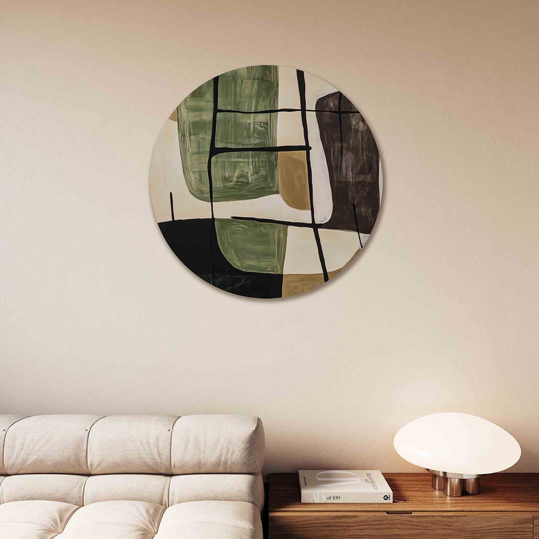 Abstracte vormen – moderne abstracte muurcirkel voor aan de muur