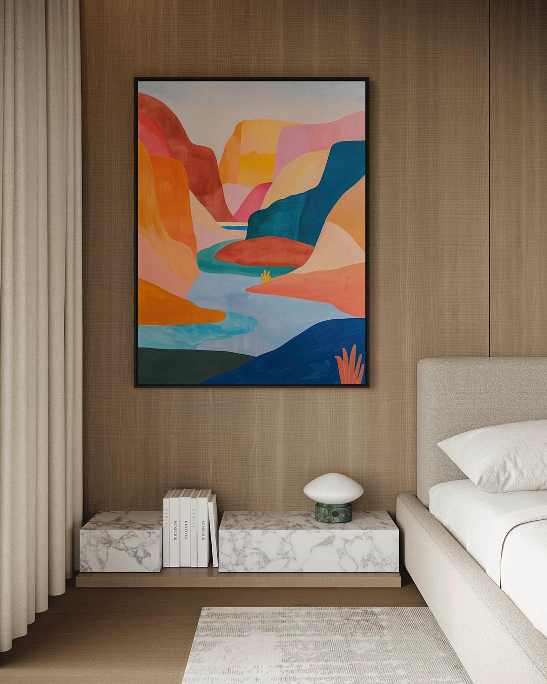 Kleurrijke landschap vormen – Levendig – kunstwerk op canvas, dibond of plexiglas