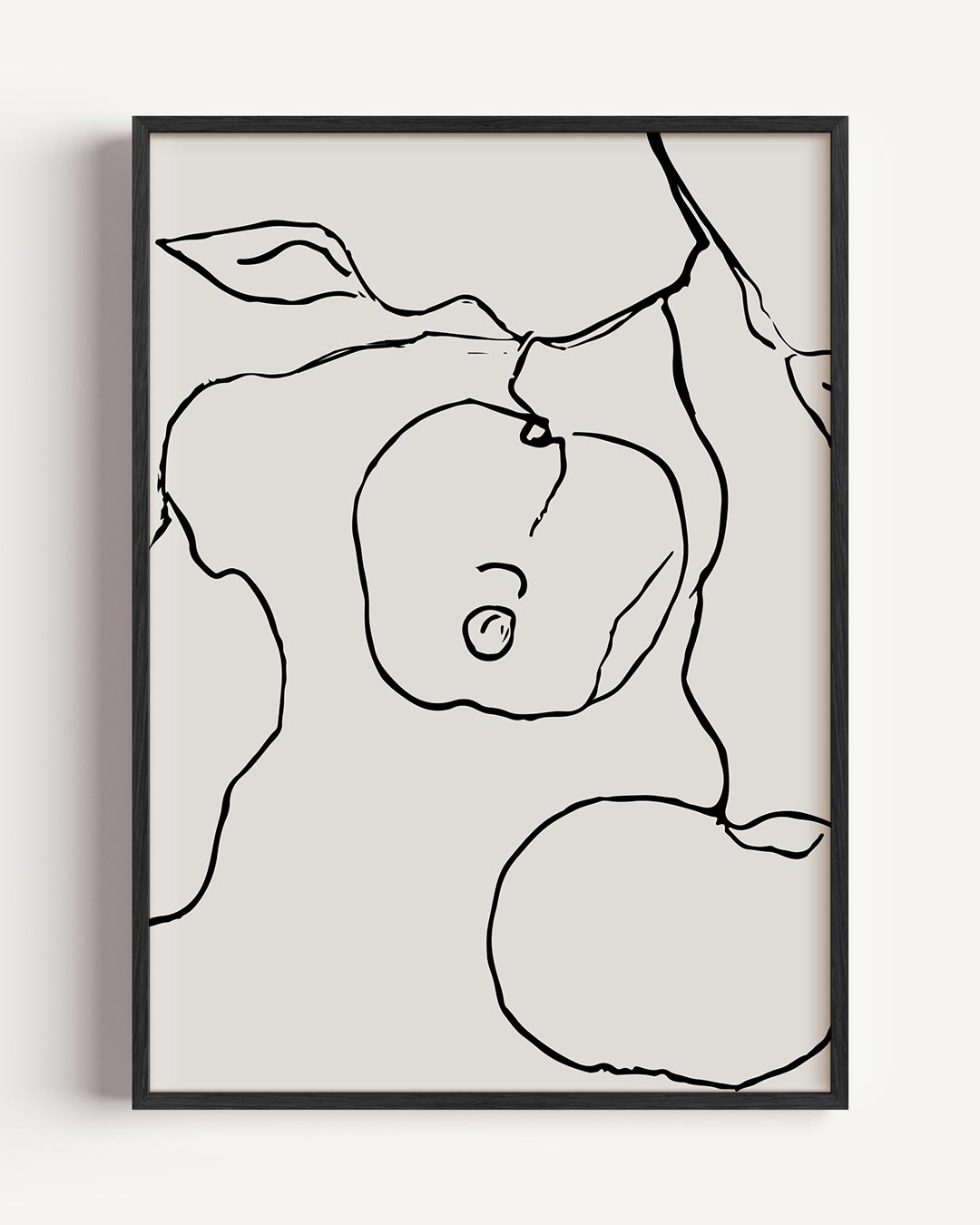 Modern Minimalistische Appelprint – bloemen portret poster als wanddecoratie