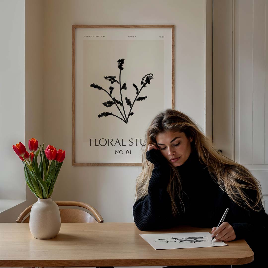 Botanische Simpliciteit – bloemen poster in staand formaat