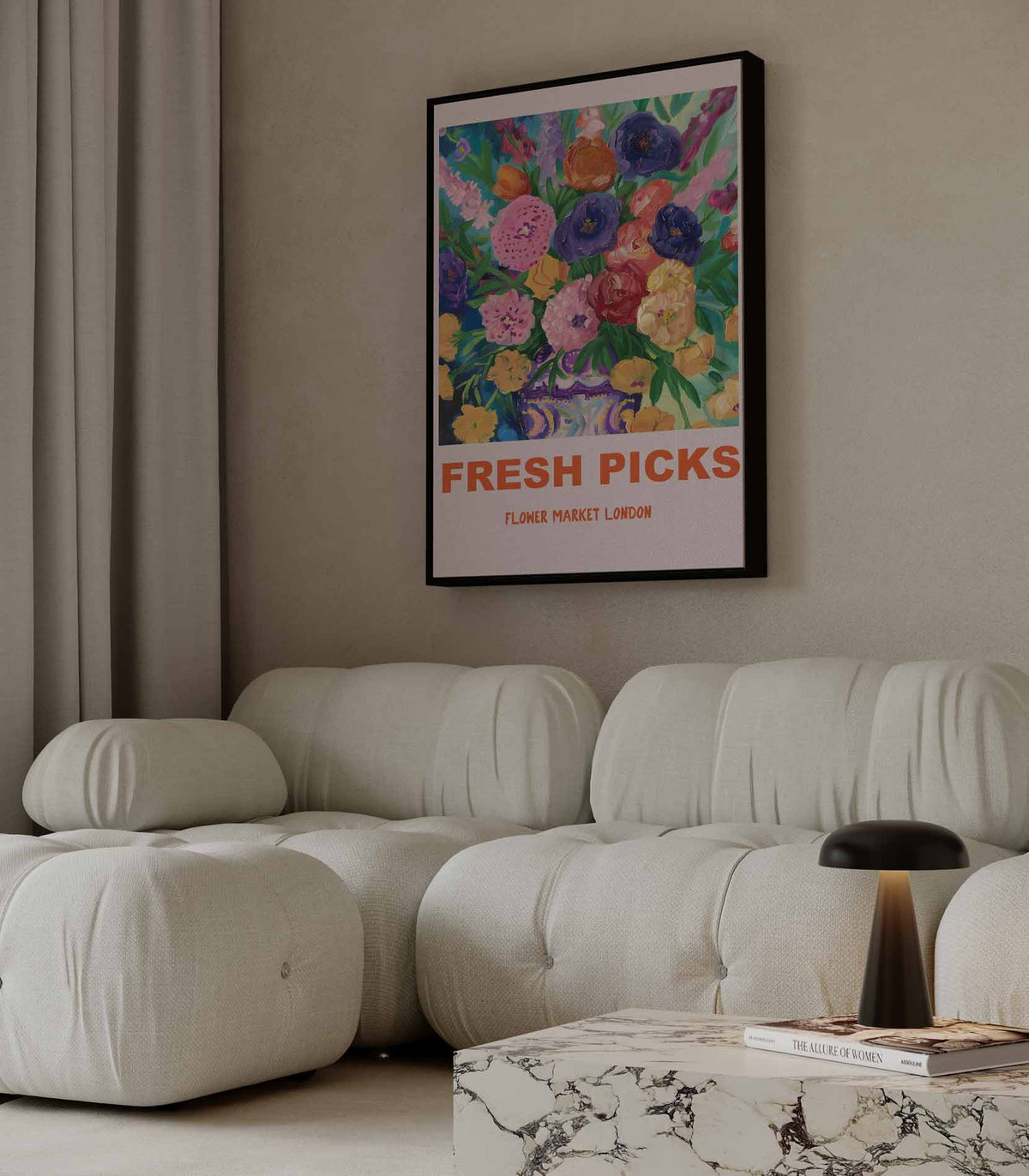 Bloemenpracht in Londen – staande wandkunst voor woonkamer of interieur