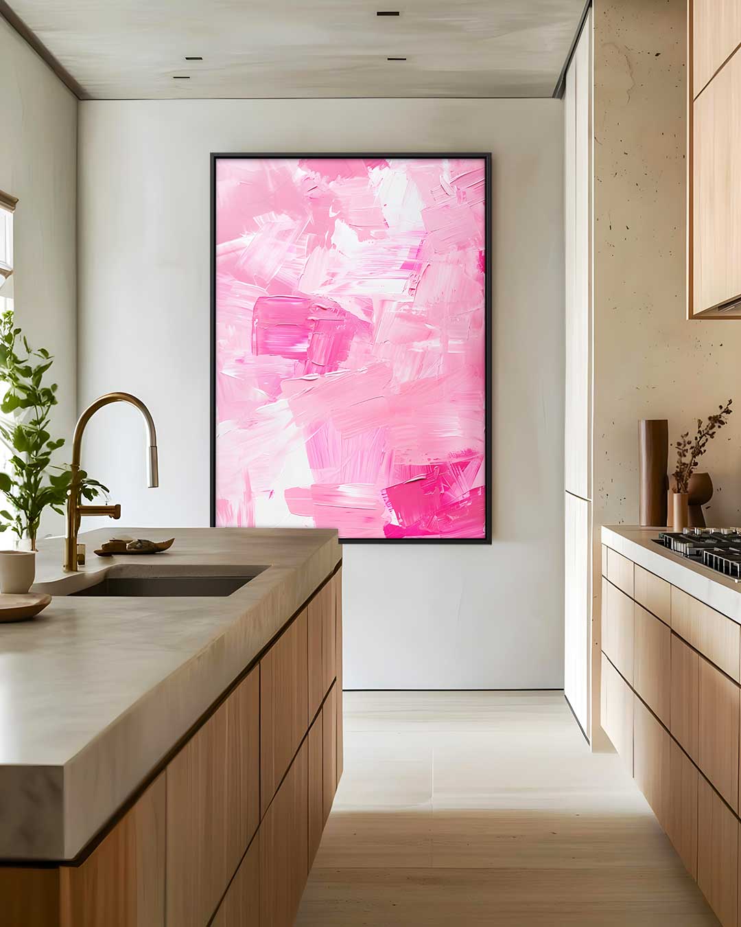 Roze Dromen – modern portret kunstwerk van WallArtistic