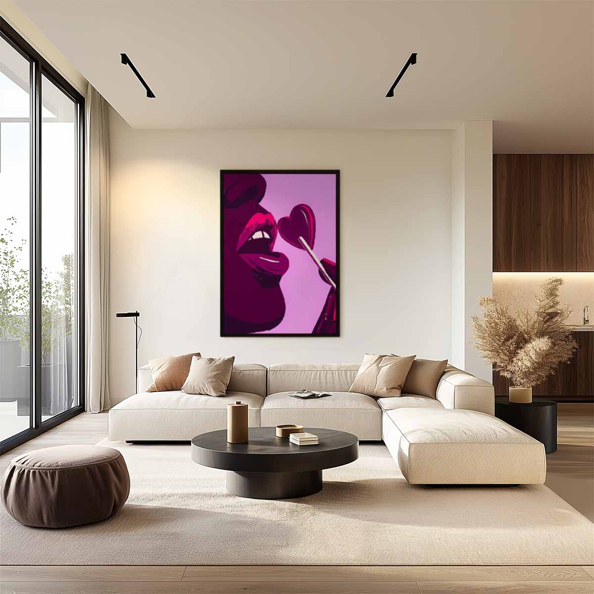 Liefdeslolly in Pop Art – dibond wanddecoratie in staand formaat