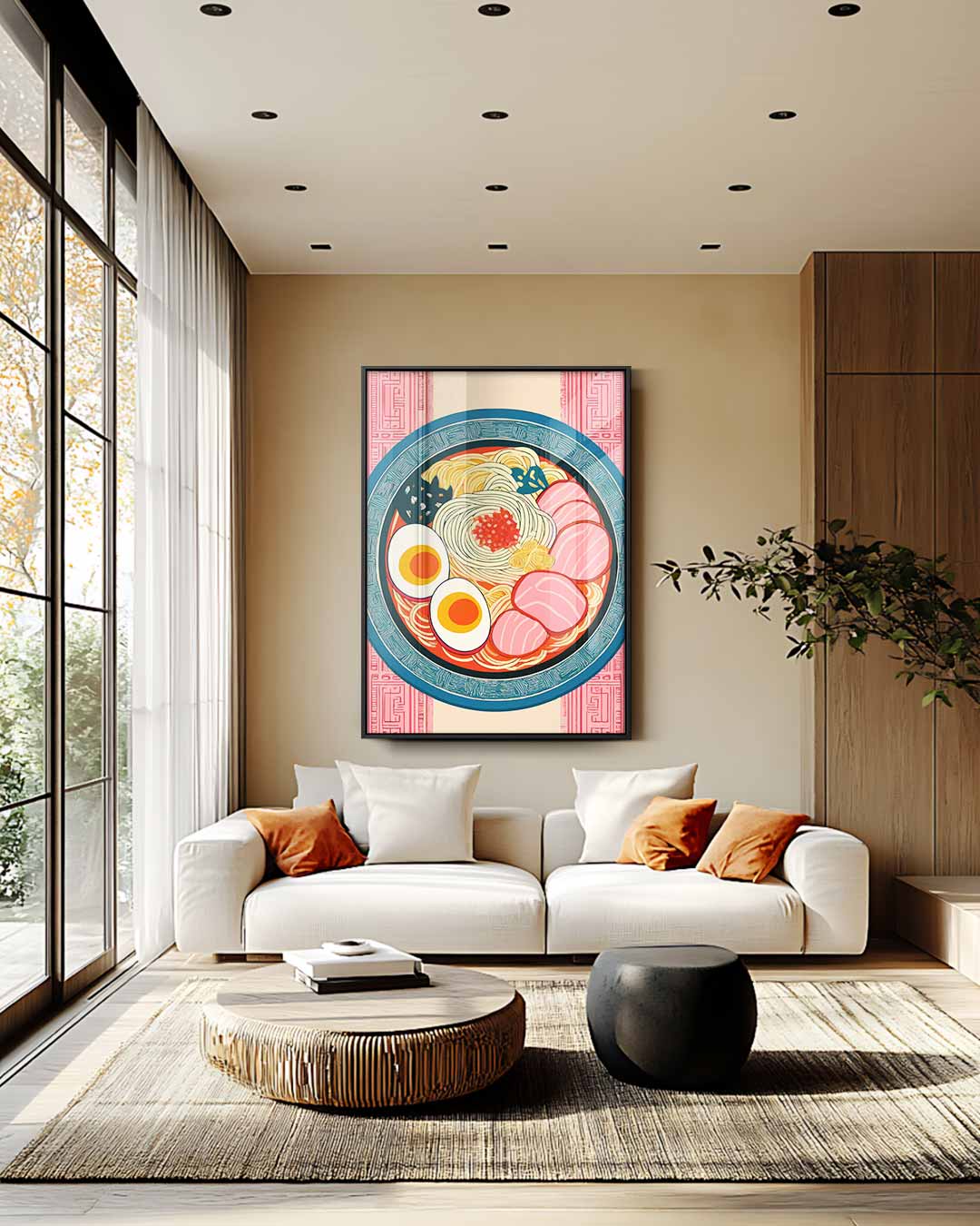 Kleurrijke Ramen Illustratie – plexiglas wanddecoratie in portret formaat