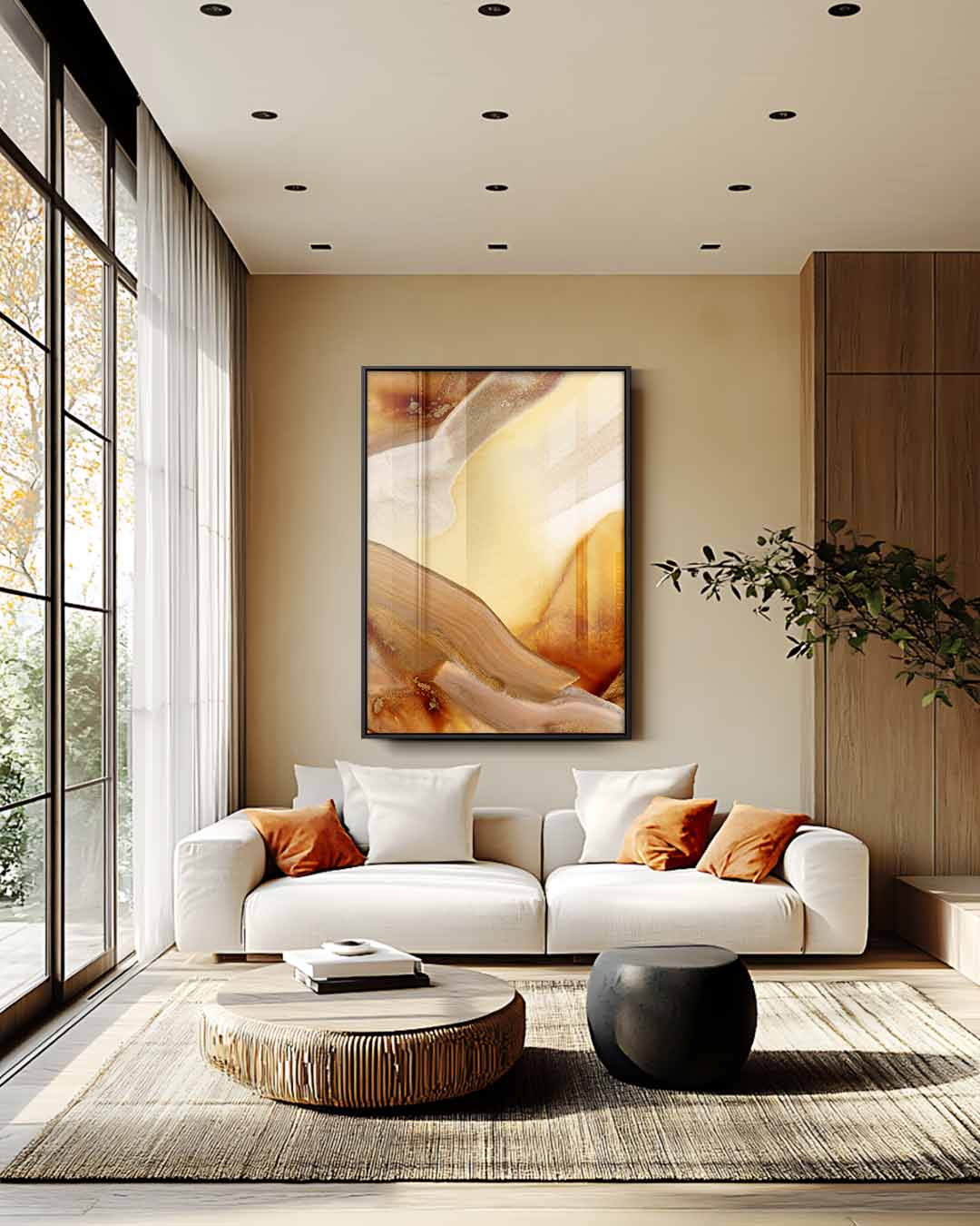 Natuurlijke Warmte – staand kunstwerk voor modern interieur