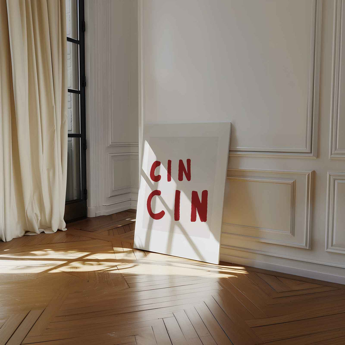 Cheers! Typography Poster – staand kunstwerk voor modern interieur